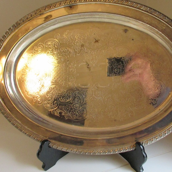 Silverplated Oval Serve Tray - Picture 2 of 7